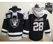 Men's Las Vegas Raiders #28 Josh Jacobs NEW Black 2020 Inaugural Season Pocket Stitched NFL Pullover Hoodie