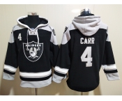 Men's Las Vegas Raiders 4 Derek Carr NEW Black Pocket Stitched NFL Pullover Hoodie