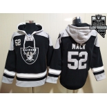 Men's Las Vegas Raiders #52 Khalil Mack NEW Black 2020 Inaugural Season Pocket Stitched NFL Pullover Hoodie