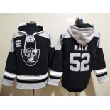 Men's Las Vegas Raiders 52 Khalil Mack NEW Black Pocket Stitched NFL Pullover Hoodie