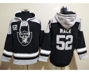 Men's Las Vegas Raiders 52 Khalil Mack NEW Black Pocket Stitched NFL Pullover Hoodie