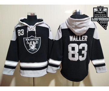 Men's Las Vegas Raiders #83 Darren Waller NEW Black 2020 Inaugural Season Pocket Stitched NFL Pullover Hoodie