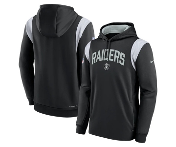 Men's Las Vegas Raiders Black Sideline Stack Performance Pullover Hoodie