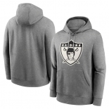 Men's Las Vegas Raiders Heather Gray Primary Logo Long Sleeve Hoodie