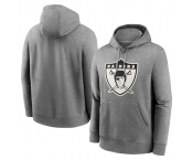 Men's Las Vegas Raiders Heather Gray Primary Logo Long Sleeve Hoodie