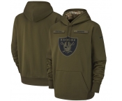 NFL Men's Oakland Raiders Nike Olive Salute to Service Pullover Hoodie