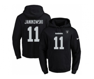 Nike Oakland Raiders #11 Sebastian Janikowski Black Name & Number Pullover NFL Hoodie