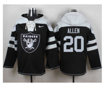 Nike Oakland Raiders #20 Nate Allen Black Player Pullover Hoodie