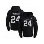 Nike Oakland Raiders #24 Charles Woodson Black Name & Number Pullover NFL Hoodie