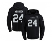 Nike Oakland Raiders #24 Charles Woodson Black Name & Number Pullover NFL Hoodie