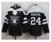 Nike Oakland Raiders #24 Charles Woodson Black Player Pullover Hoodie