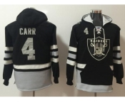 Nike Oakland Raiders #4 Derek Carr Black Grey Name & Number Pullover NFL Hoodie