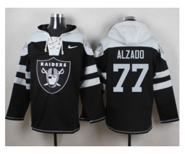 Nike Oakland Raiders #77 Lyle Alzado Black Player Pullover Hoodie