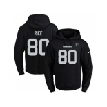 Nike Oakland Raiders #80 Jerry Rice Black Name & Number Pullover NFL Hoodie