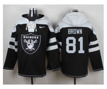 Nike Oakland Raiders #81 Tim Brown Black Player Pullover Hoodie