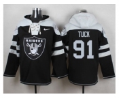 Nike Oakland Raiders #91 Justin Tuck Black Player Pullover Hoodie