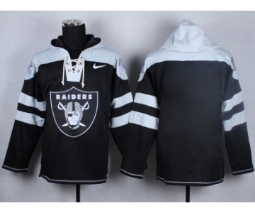 Nike Oakland Raiders blank black-grey jerseys[pullover hooded sweatshirt]