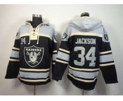 nike nfl jerseys oakland raiders #34 jackson grey-black[pullover hooded sweatshirt]