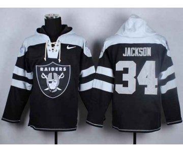 nike nfl jerseys oakland raiders #34 jackson white-black-1[pullover hooded sweatshirt]