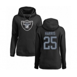 Football Women's Oakland Raiders #25 Erik Harris Black Name & Number Logo Pullover Hoodie