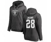 Football Women's Oakland Raiders #28 Josh Jacobs Ash One Color Pullover Hoodie