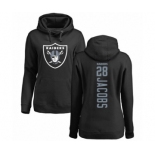 Football Women's Oakland Raiders #28 Josh Jacobs Black Backer Pullover Hoodie