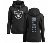 Football Women's Oakland Raiders #28 Josh Jacobs Black Backer Pullover Hoodie