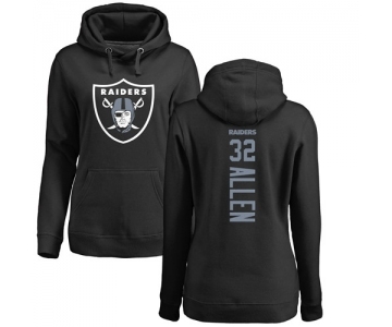 Football Women's Oakland Raiders #32 Marcus Allen Black Backer Pullover Hoodie