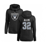 Football Women's Oakland Raiders #32 Marcus Allen Black Name & Number Logo Pullover Hoodie