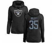 Football Women's Oakland Raiders #35 Curtis Riley Black Name & Number Logo Pullover Hoodie