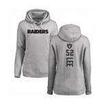 Football Women's Oakland Raiders #52 Marquel Lee Ash Backer Pullover Hoodie