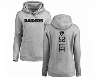 Football Women's Oakland Raiders #52 Marquel Lee Ash Backer Pullover Hoodie