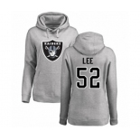 Football Women's Oakland Raiders #52 Marquel Lee Ash Name & Number Logo Pullover Hoodie