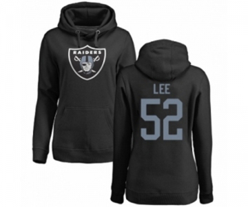 Football Women's Oakland Raiders #52 Marquel Lee Black Name & Number Logo Pullover Hoodie