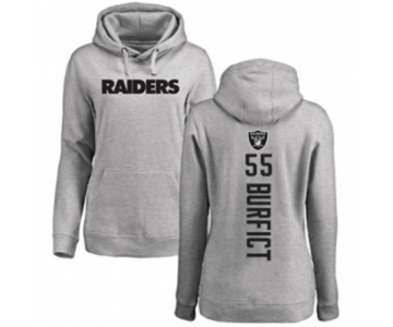 Football Women's Oakland Raiders #55 Vontaze Burfict Ash Backer Pullover Hoodie