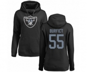 Football Women's Oakland Raiders #55 Vontaze Burfict Black Name & Number Logo Pullover Hoodie