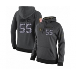 Football Women's Oakland Raiders #55 Vontaze Burfict Stitched Black Anthracite Salute to Service Player Performance Hoodie