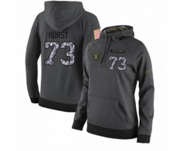 Football Women's Oakland Raiders #73 Maurice Hurst Stitched Black Anthracite Salute to Service Player Performance Hoodie