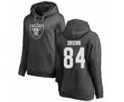 Football Women's Oakland Raiders #84 Antonio Brown Ash One Color Pullover Hoodie