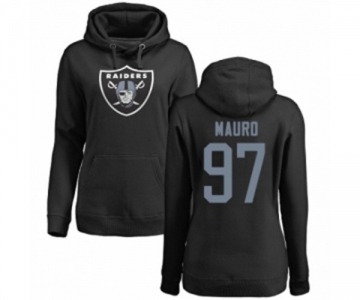 Football Women's Oakland Raiders #97 Josh Mauro Black Name & Number Logo Pullover Hoodie