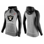 Women Nike Oakland Raiders Performance Hoodie Grey & Black_1