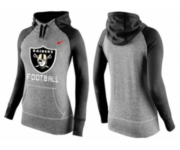 Women Nike Oakland Raiders Performance Hoodie Grey & Black_1