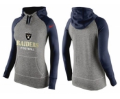 Women Nike Oakland Raiders Performance Hoodie Grey & Dark Blue