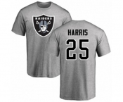 Football Oakland Raiders #25 Erik Harris Ash Name & Number Logo T-Shirt