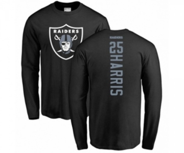 Football Oakland Raiders #25 Erik Harris Black Backer Long Sleeve T-Shirt