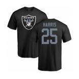 Football Oakland Raiders #25 Erik Harris Black Name & Number Logo T-Shirt