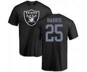 Football Oakland Raiders #25 Erik Harris Black Name & Number Logo T-Shirt