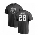 Football Oakland Raiders #28 Josh Jacobs Ash One Color T-Shirt