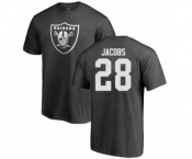 Football Oakland Raiders #28 Josh Jacobs Ash One Color T-Shirt