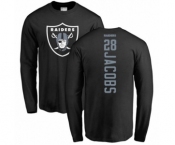 Football Oakland Raiders #28 Josh Jacobs Black Backer Long Sleeve T-Shirt